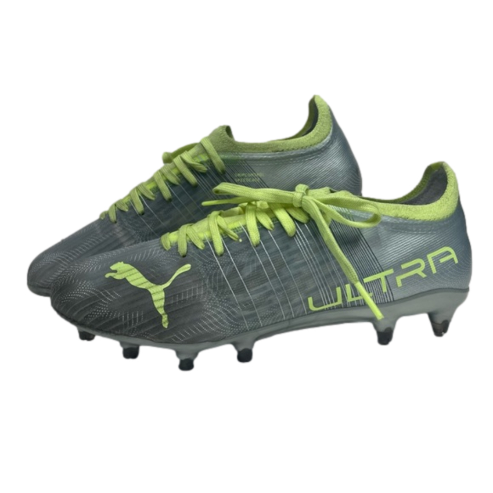 Used PUMA Women’s Ultra 3.4 Firm Ground Soccer Shoe, Diamond Silver Size 5.5